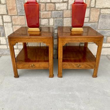 Pair of Hollywood Regecny 2-Tier End Tables by Heritage 