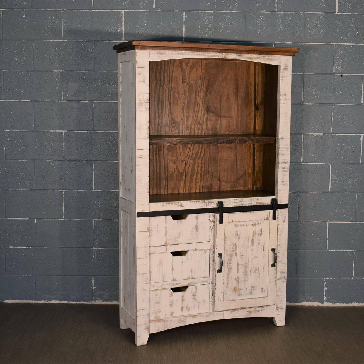 Rustic Bar Bookcase Rustic Farmhouse Style Solid Wood Barn Door Bookcase | Rustic Shop ...