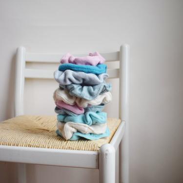 Upcycled Cashmere Scrunchie Small Sets of Two | 100% Recycled Cashmere Knit Scrunchies | Hand Sewn | Pastel Color Options 