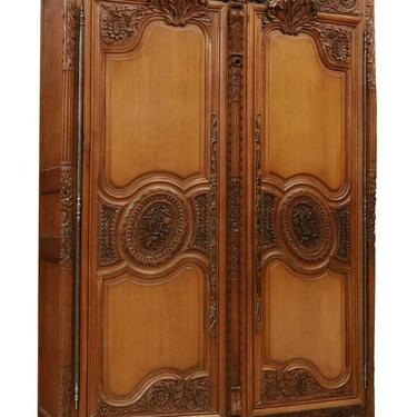 Antique Armoire, French Provincial Carved Oak Wedding, Cabriole Legs, 1800's!
