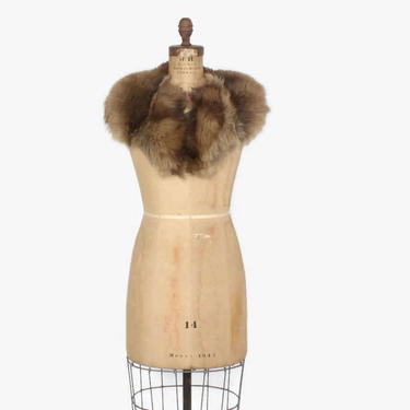 Vintage 40s FOX Fur Collar / 1940s Fluffy Genuine Brown Fox Stole 