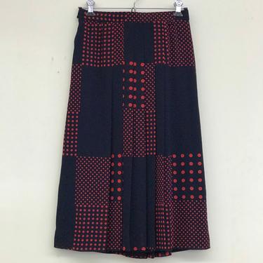 Free Shipping Within US - Vintage Red Dotted Handmade skirt 