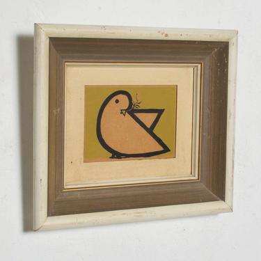 Modern Minimalist Art Abstract Bird Drawing 