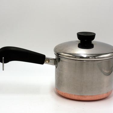 vintage revere ware 1.5 quart saucepan/made in clinton illinois/1979/copper clad bottom 