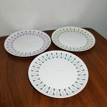 Set of 3 Gold China Modernaire Atomic Print Plates by RetroRevivalShop
