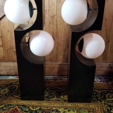 Mid Century Modern Table Lamps Designed and Manufactured by Modeline - Pair