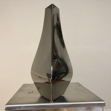Vintage Abstracted Geometric Stainless Steel Vase by Michael Aram 