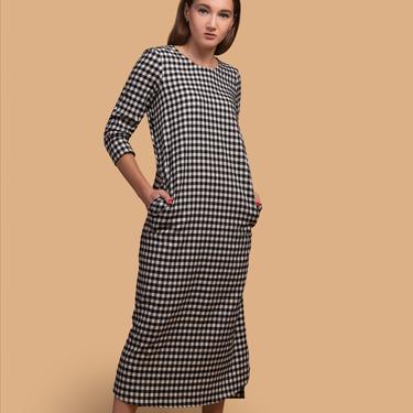 PREORDER: Flannel Gingham Midi Dress