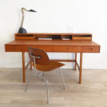 Danish Mid Century Teak Flip Top Desk by Peter Lovig Nielsen