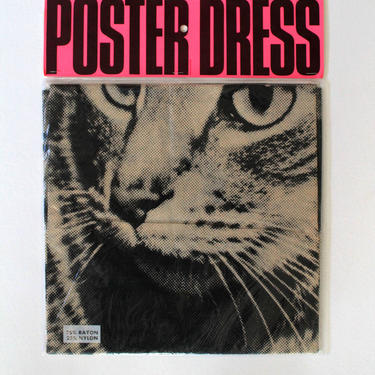 RARE 1960s Paper Dress / Sealed Unopened 1968 HARRY GORDON Pop Art Cat Photo Dress / Poster Dress / Mod Tent Mini Dress 