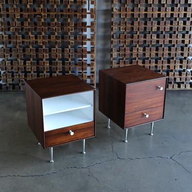 George Nelson Thin Edge Rosewood Nightstands for Herman Miller, circa 1952