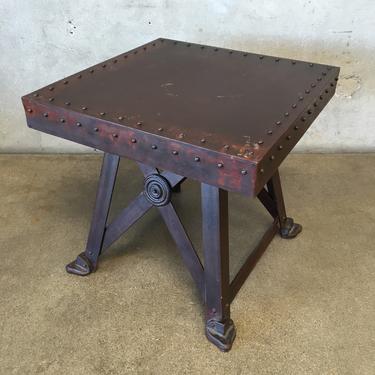 Industrial Style Iron End Table
