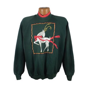 Ugly Christmas Sweater Vintage Sweatshirt Tacky Holiday Reindeer 