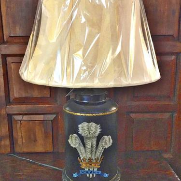 Table Lamp Made from Prince of Wales Tea Canister Lamp | English Decor