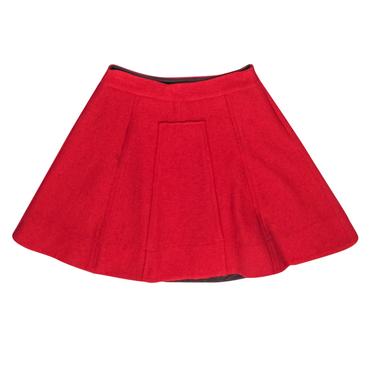 Marc by Marc Jacobs - Red Fuzzy Textured Paneled Miniskirt Sz S
