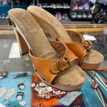 Rapallo Heels Vintage 1970s Shoes Brown High Heel Sandals size 5 