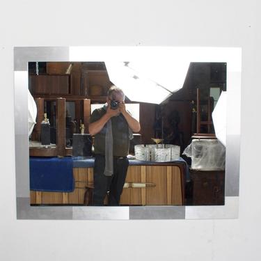 Mid Century Modern Paul Evans attr CityScape Mirror, Stainless Steel, 1970s 