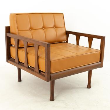 Burton Dixie Furniture Mid Century Walnut Lounge Chair - mcm 