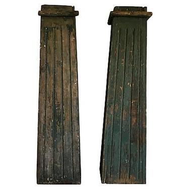 Pair of architectural Wood Columns