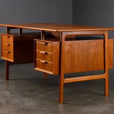 5ft Mid Century Teak Desk with Drawers Danish Modern 