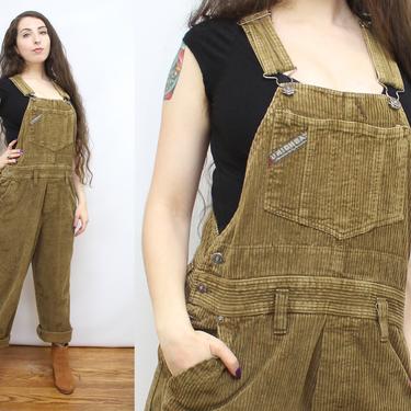 Vintage 90's Olive Corduroy UNIONBAY Overalls / 1990's Chunky Corduroy Overalls / Women's Size Small - Medium by Ru
