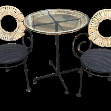 Mid-Century Modern Arthur Umanoff Cafe Table and Chair Set – 3 Pieces