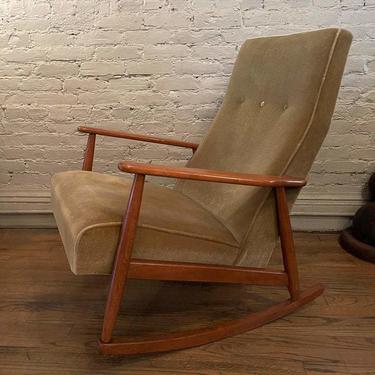 German Mid Century Modern Upholstered Rocking Chair