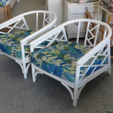 Palm Beach Rattan Chippendale Lounge Chairs