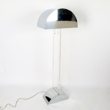 Lucite & Chrome Floor Lamp