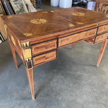 Large French Art Deco Marquetry Inlaid Writing Desk, Circa 1900 