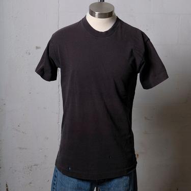 Vintage 90's FOL Black Faded Thrashed T Shirt Soft! Holes! M 0283 