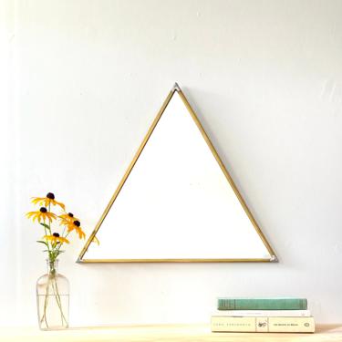 Triangle Wall Mirror Brass Border Frame Geometric / Large Handmade Wall Mirror Pyramid 