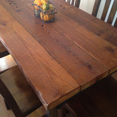 The &amp;quot;Durden&amp;quot; Dining Table - Reclaimed Wood + Steel - Multiple Sizes 