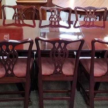 Item #S6 Vintage Mahogany Dining Set w/ Eight Chairs c.1970s
