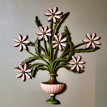 Mid Century Syroco Wall Hanging Flowers 