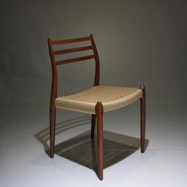 Niels Moller 78 Side Chair in Teak and Papercord 