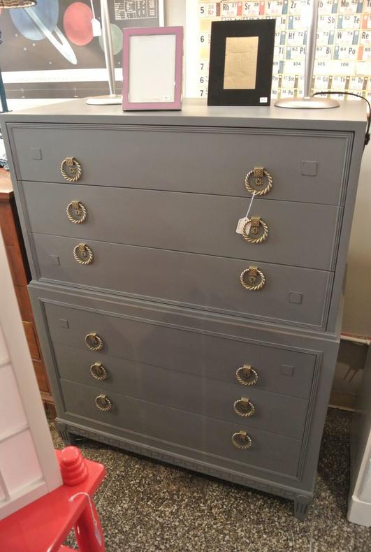 Grey painted chest of drawers. $525