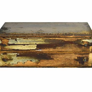 Antique Distressed Paint Two Drawer Storage Cabinet File Cabinet 