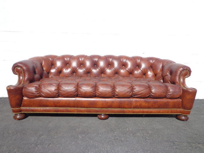 Vintage Leather English Chesterfield, Rustic Leather Furniture San Antonio