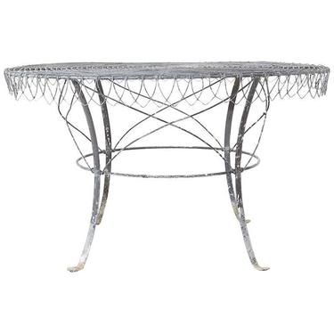 French Wrought Iron and Wire Garden Dining Table by ErinLaneEstate