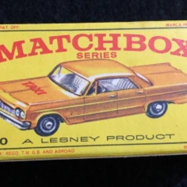 Matchbox 20 Impala Taxi Vintage Original F Box Un-Used Circa 1970 NM LesneyEngland