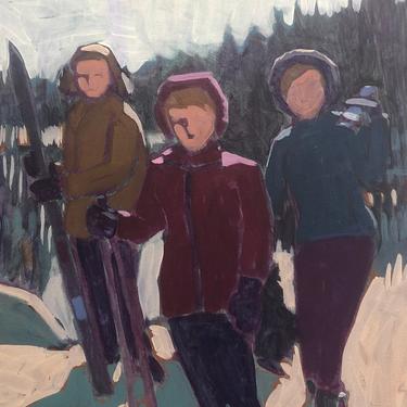 Skiers #5  |  Original Painting on Canvas, 16