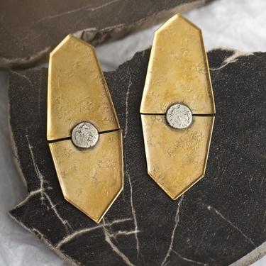 Brass and Sterling Sanctum Post Earrings