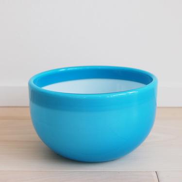 Danish Modern Holmegaard Blue Palet Carnaby Glass Bowl Mouth-Blown Art Glass Made in Denmark 