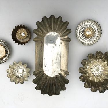 Vintage Metal Jellow Molds, Instant Collection Of 10, Creative Kitchen Decor, Metal Fluted Molds, Farmhouse Kitchen 