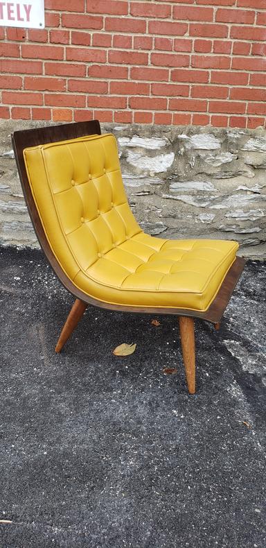 Carter Brothers Scoop Chair in Gold. Two available