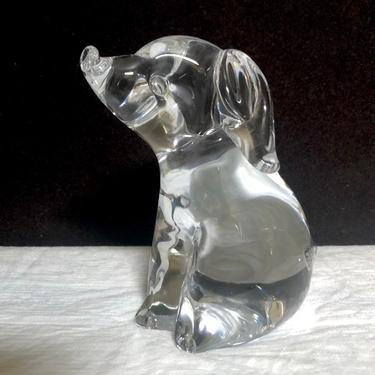 FM Konstglas Ronneby Art Glass Puppy Dog Figurine 5.5&amp;quot;H with Label 