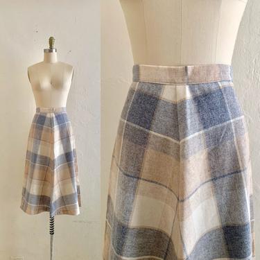 vintage 70's plaid winter skirt 