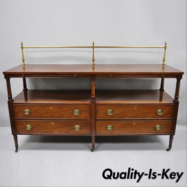 Kittinger Buffalo Mahogany Federal Style Sideboard Buffet with Brass Gallery