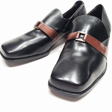 VINTAGE 1960's Mod Shoes - 2-Tone Slip-ons with Buckle - STETSON LABEL - Never Worn - Vintage Dead Stock - Men's Size 8 
